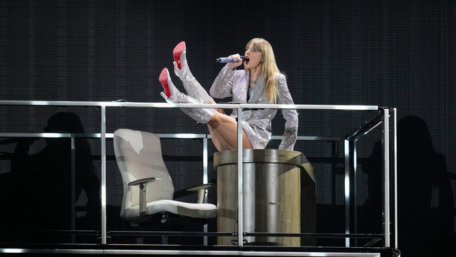 Taylor Swift performs as part of the "Eras Tour" at the Tokyo Dome, Wednesday, Feb. 7, 2024, in Tokyo. (AP Photo/Toru Hanai)