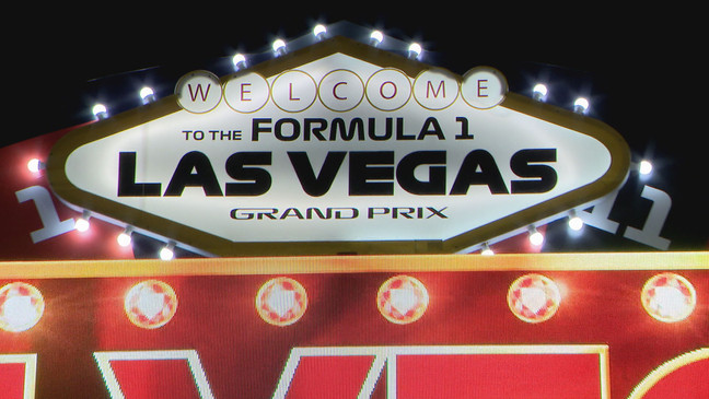 A sign welcomes fans to the Las Vegas Grand Prix on Thursday, Nov. 16, 2023. (KSNV)