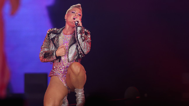 FILE - P!nk performs during her Summer Carnival tour at Chase Field on Oct. 9, 2023 in Phoenix, Arizona. (Photo by Christian Petersen/Getty Images)