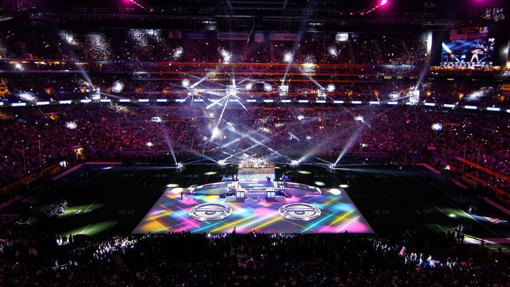 INDIANAPOLIS, IN - FEBRUARY 05:  Madonna performs during the Bridgestone Super Bowl XLVI Halftime Show at Lucas Oil Stadium on February 5, 2012 in Indianapolis, Indiana.  (Photo by Gregory Shamus/Getty Images)