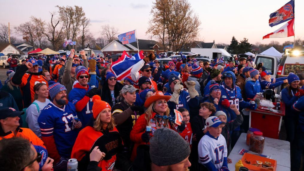 ORCHARD PARK, NEW YORK - NOVEMBER 13: A general view of fans tailgating prior to a game between the Denver Broncos and Buffalo Bills at Highmark Stadium on November 13, 2023 in Orchard Park, New York. (Photo by Timothy T Ludwig/Getty Images)