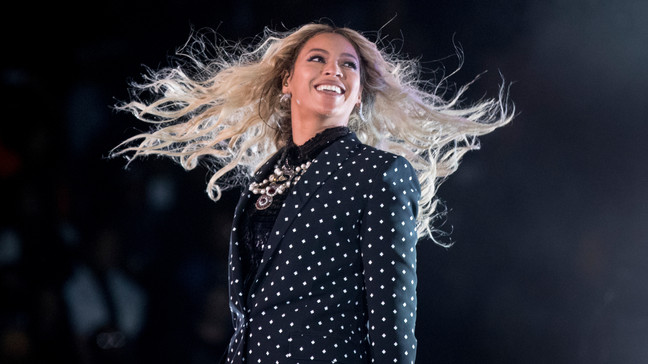 FILE - Beyonce performs at a Get Out the Vote concert for Democratic presidential candidate Hillary Clinton at the Wolstein Center in Cleveland, Ohio, Nov. 4, 2016. (AP Photo/Andrew Harnik, File)