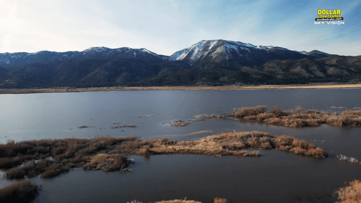 Image for story: Sky Vision captures astonishing aerial view of Washoe Lake prior to weekend storm