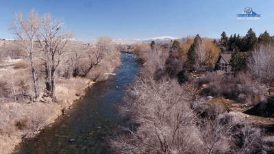 Image for story: Sky Vision soars over beautiful Truckee River in February 